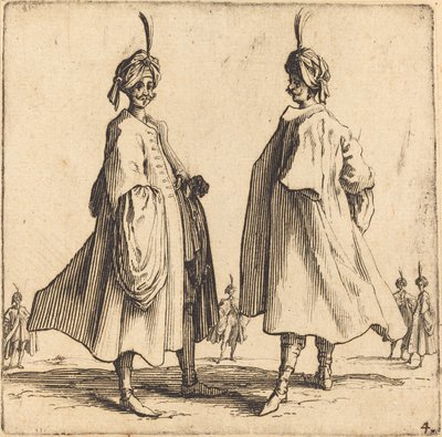 Dwóch Turków, 1617 i 1621. autorstwa Jacques Callot