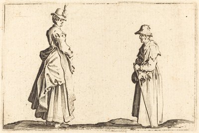 Dwie kobiety w profilu autorstwa Jacques Callot