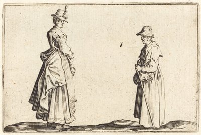Dwie kobiety w profilu autorstwa Jacques Callot
