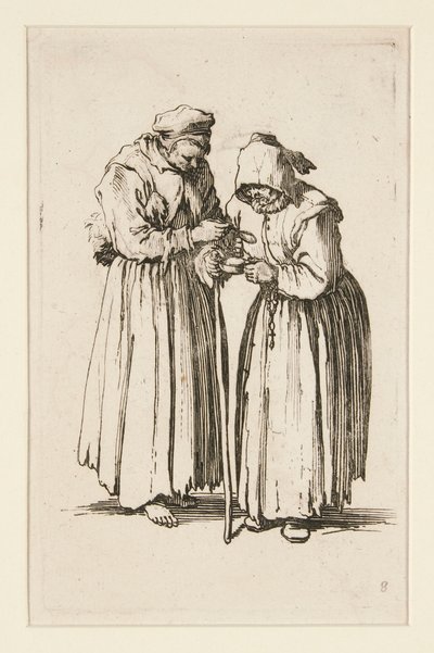 Dwie żebraczki z The Beggars (Les deux mendiantes) autorstwa Jacques Callot
