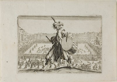 Widok na Piazza S. Croce z meczem piłki nożnej, z The Caprices autorstwa Jacques Callot