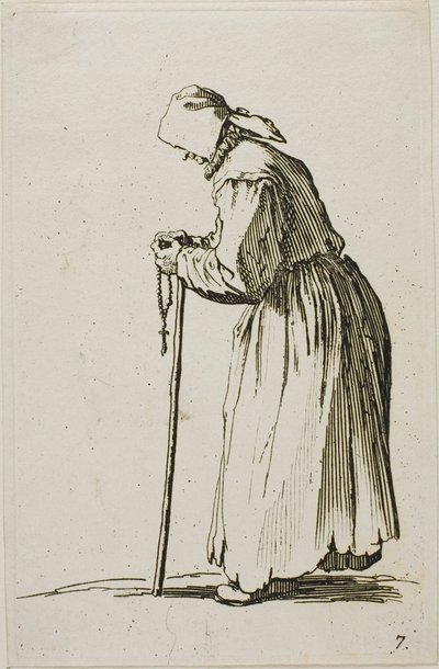 Żebraczka z różańcem, płyta siódma z The Beggars autorstwa Jacques Callot