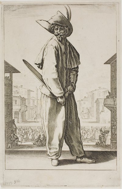 Zanni, z Trzech włoskich komików autorstwa Jacques Callot