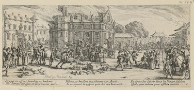 Zniszczenie klasztoru, plansza 6 z serii „Nędze wojny” autorstwa Jacques Callot