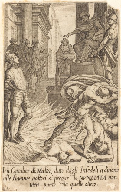 Rycerz Malty autorstwa Jacques Callot after Antonio Circignani