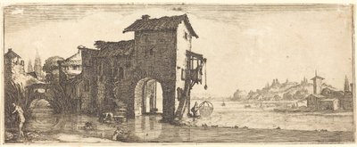 Młyn wodny autorstwa Jacques Callot or Follower of Jacques Callot