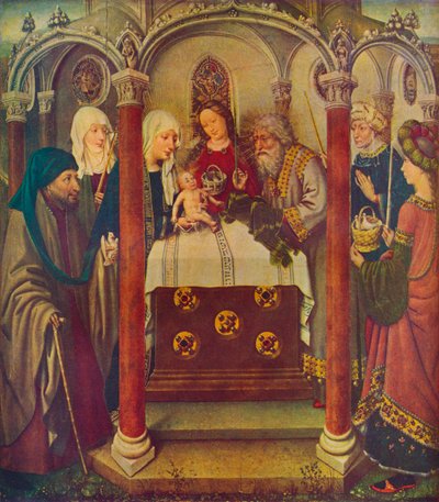 „Ofiarowanie Chrystusa w świątyni”, XV w. autorstwa Jacques Daret