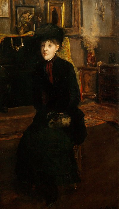 Portret Mary Cassatt 1844-1926, 1885. autorstwa Jacques Emile Blanche