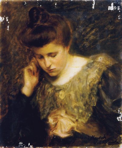 Badanie czytającej kobiety autorstwa Jacques Emile Blanche