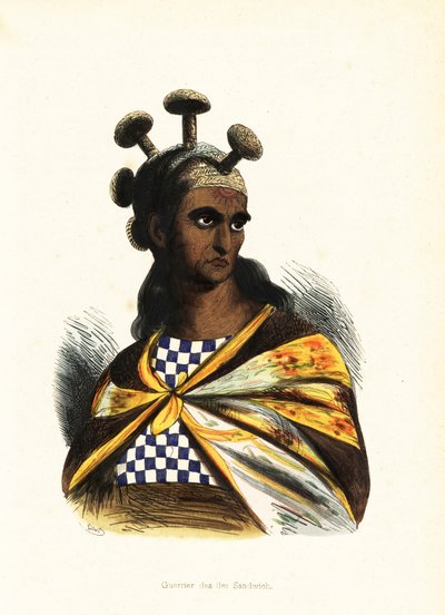 Wojownik Wysp Hawajskich autorstwa Jacques Etienne Victor (after) Arago