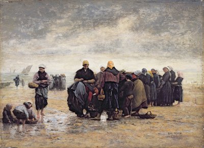 Na brzegu (olej na desce) autorstwa Jacques Eugene Feyen