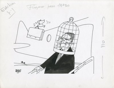 Le Figaro, satyra czarno-biała autorstwa Jacques Faizant