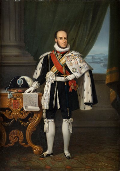 Infante Luís, książę Porto 1838-1889, przyszły król Portugalii Ludwik I, przed 1860 r. autorstwa Jacques Francois Carabain