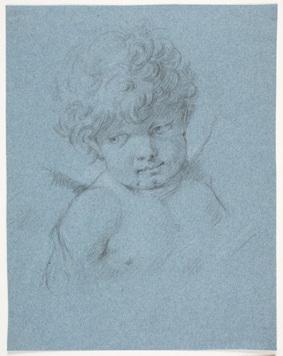 Skrzydlaty anioł? Amorek? Obraz biustu autorstwa Jacques Francois Joseph Saly