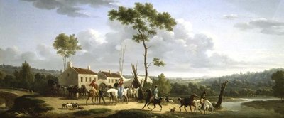 Krajobraz z postaciami autorstwa Jacques Francois Joseph Swebach