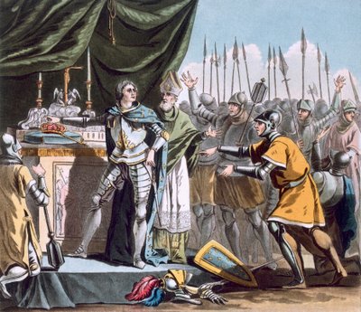 Historyczny dzień Bouvines w 1214 r., rycina Jean Baptiste Morret (fl. 1790-1820), 1790 r. autorstwa Jacques Francois Joseph Swebach