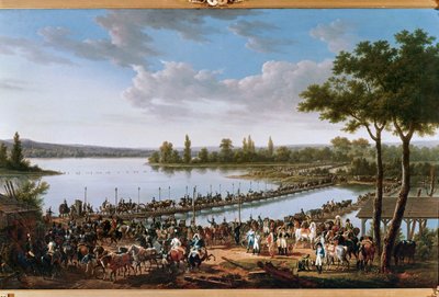 Przejście Dunaju przez Napoleona przed bitwą pod Wagram ... (obraz na płótnie) autorstwa Jacques Francois Joseph Swebach