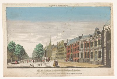 Widok na Lange Voorhout w Hadze Promenade publique (tytuł na obiekcie) autorstwa Jacques Gabriel Huquier