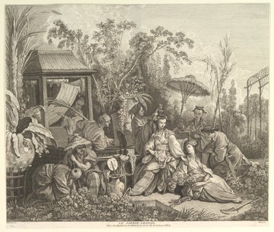 Ogród Chiński z Chinoiseries, po 1743 r. autorstwa Jacques Gabriel Huquier