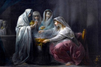 Les Vestales: szczegóły. XIX wiek (olej na płótnie) autorstwa Jacques Gamelin