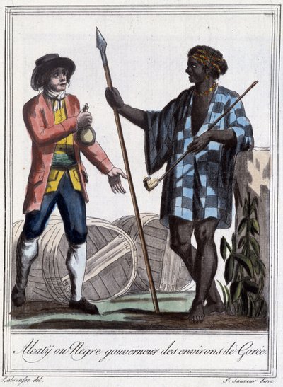 Alcati lub negre gubernator okolic Gorée - w „”Encyklopedii podróży”” pr Grasset St Sauveur, Paryż autorstwa Jacques Grasset de Saint Sauveur