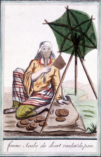 Pustynna Arabka sprzedająca chleb - w „”Encyklopedii podróży”” Grasset St Sauveur, wyd. 1796 autorstwa Jacques Grasset de Saint Sauveur