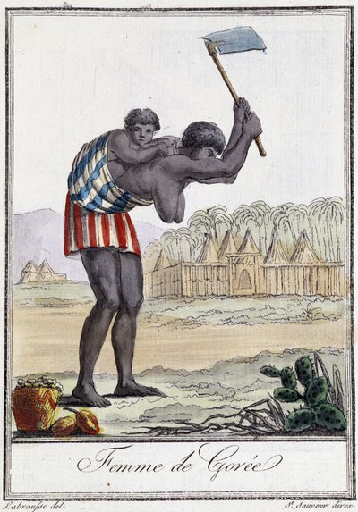 Femme of Gorèe (Senegal) - w „Encyklopedii podróży” Grasset St Sauveur, wyd. 1796 autorstwa Jacques Grasset de Saint Sauveur