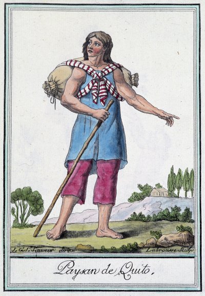 Chłop z Quito (Ekwador) - w „Encyklopedii podróży” Grasset St Sauveur, wyd. 1796 autorstwa Jacques Grasset de Saint Sauveur