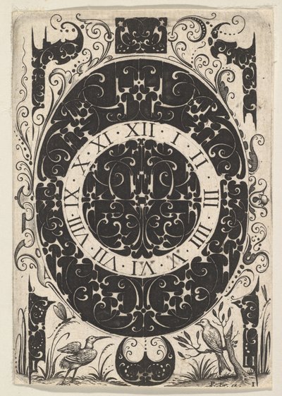 Zegarek owalny z ptakami i drobnymi motywami, ca. 1614-19. autorstwa Jacques Hurtu