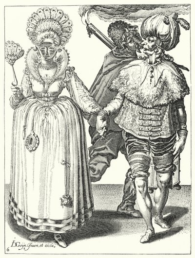 Maskarada (grawerowanie) autorstwa Jacques II de Gheyn