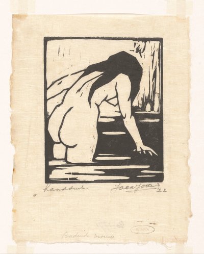 Kąpiąca się kobieta (oryginalny tytuł na obiekcie) autorstwa Jacques Jeichienus Ottens (signed by artist)