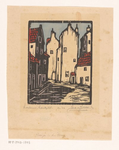 Domy w Hadze (oryginalny tytuł na obiekcie) autorstwa Jacques Jeichienus Ottens (signed by artist)