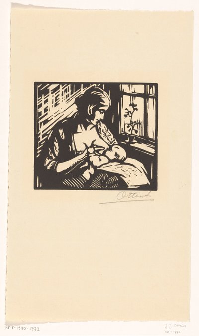 Kobieta karmiąca piersią dziecko autorstwa Jacques Jeichienus Ottens (signed by artist)