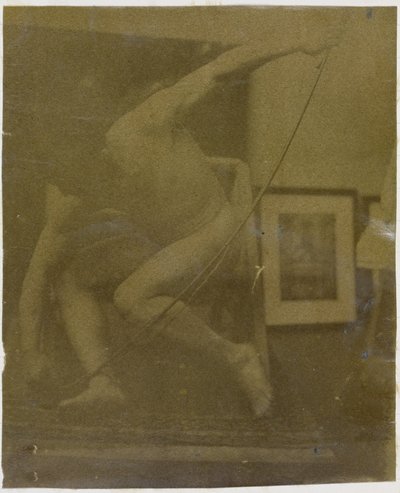 Studium męskiego nagiego modela kucającego z kokardą w dłoni, w pracowni Jacques de Lalaing autorstwa Jacques Lalaing (attributed to)