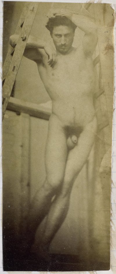 Studium nagiego modela wiszącego na drewnianym rusztowaniu w pracowni Jacques de Lalaing autorstwa Jacques Lalaing (attributed to)