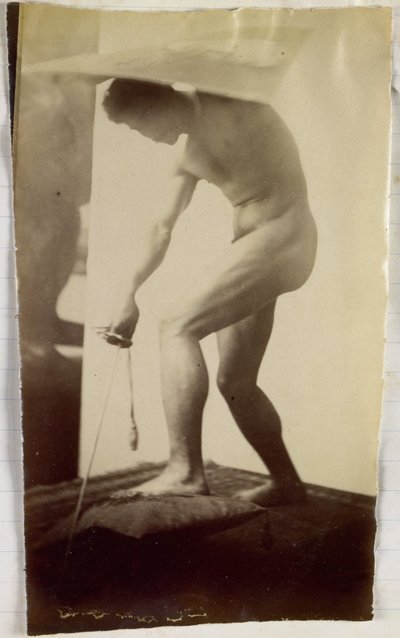 Studium męskiego nagiego modela w studio Jacques de Lalaing autorstwa Jacques Lalaing (attributed to)