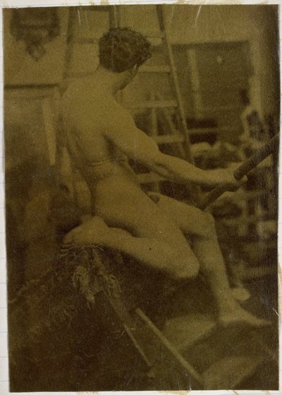 Studium męskiego nagiego modela, widziane z tyłu, w pracowni Jacques de Lalaing autorstwa Jacques Lalaing (attributed to)