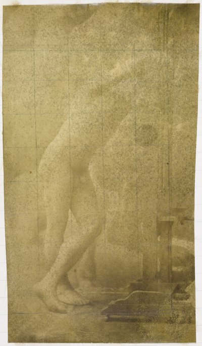 Studium nagiego modela, stojącego i opartego o sztalugi, w pracowni Jacques de Lalaing autorstwa Jacques Lalaing (attributed to)