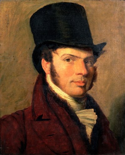 Portret młodego mężczyzny w cylindrze autorstwa Jacques Laurent Agasse