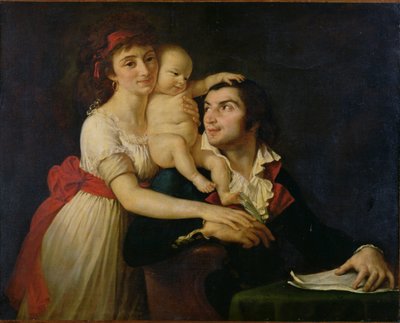 Camille Desmoulins (1760-94), jego żona Lucile (1771-94) i ich syn Horace-Camille (1792-1825) c.1792 (olej na płótnie) autorstwa Jacques Louis (workshop of) David