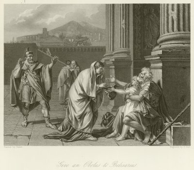Belizariusz błagający o jałmużnę autorstwa Jacques Louis David