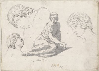 Rzucanie kości i inne studia po starożytnych rzeźbach autorstwa Jacques Louis David