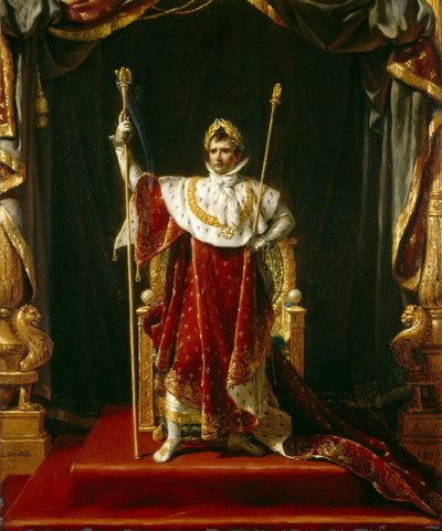 Cesarz Napoleon I w cesarskich szatach, 1805. autorstwa Jacques Louis David