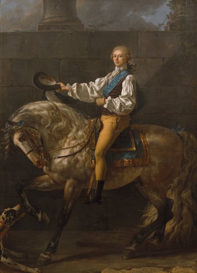 Equestrian portrait of Stanislaw Kostka Potocki 1755-1821 autorstwa Jacques Louis David