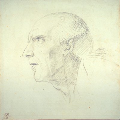 Głowa starego człowieka w profilu autorstwa Jacques Louis David