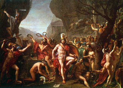 „Leonidas pod Termopilami”, V wiek pne, c1814 autorstwa Jacques Louis David