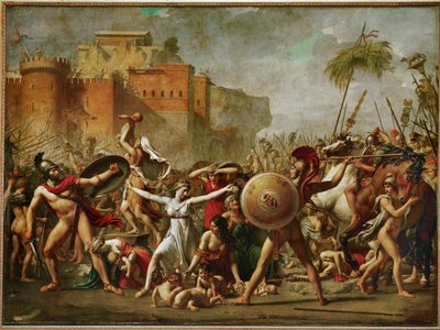 Les Sabines - Sabinki wstrzymujące bitwę ... autorstwa Jacques Louis David