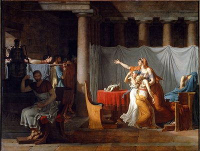 Liktorzy niosący Brutusowi ciała synów - olej na płótnie autorstwa Jacques Louis David