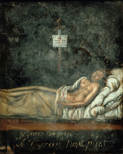 Louis-Michel Le Peletier, markiz de Saint-Fargeau 1760-1793 na łożu śmierci, około. 1793. autorstwa Jacques Louis David