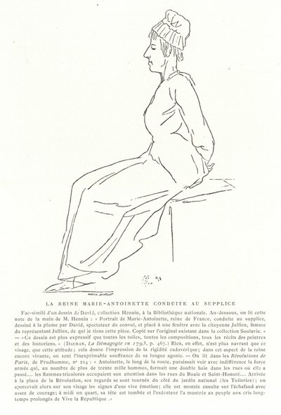 Maria Antonina w drodze na egzekucję, 16 października 1793 autorstwa Jacques Louis David